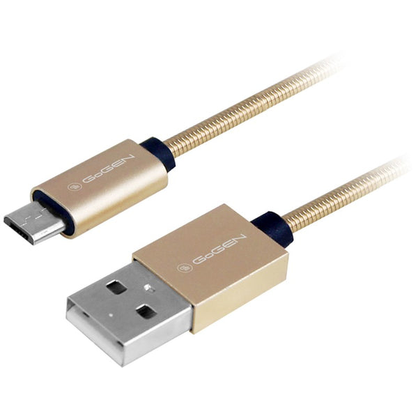 Kábel GoGEN USB/micro USB, 1m, oceľový, opletený (MICUSB100MM21) zlatý