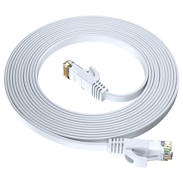 Kábel GoGEN sieťový (RJ45), plochý, CAT6, 0,5m (NET050MM03) biely