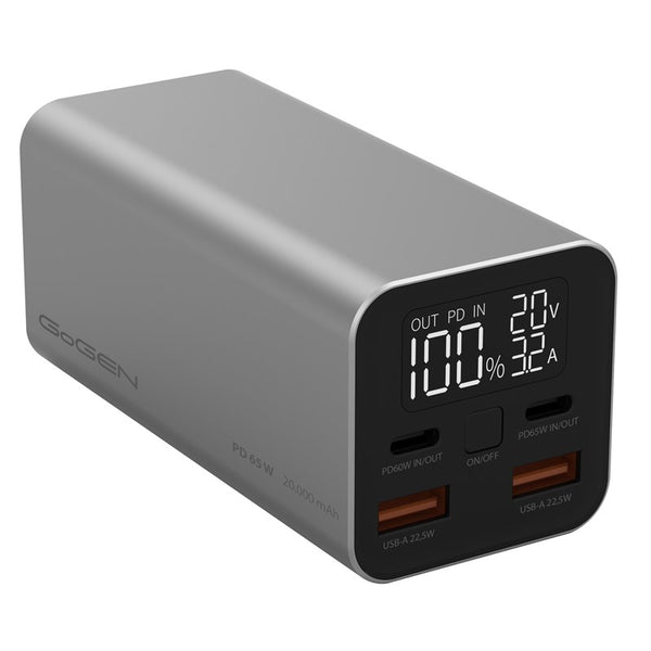 Powerbanka GoGEN PB20000mAh, PD 65W (PB200009S) strieborná